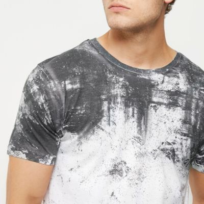 White cracked fade print T-shirt